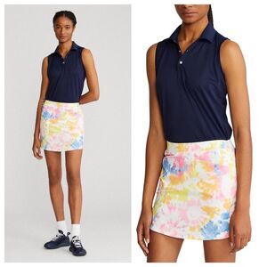 RLX Ralph Lauren Golf Womens Multicolor Tie Dye Skort Mini Skirt Size M NWT